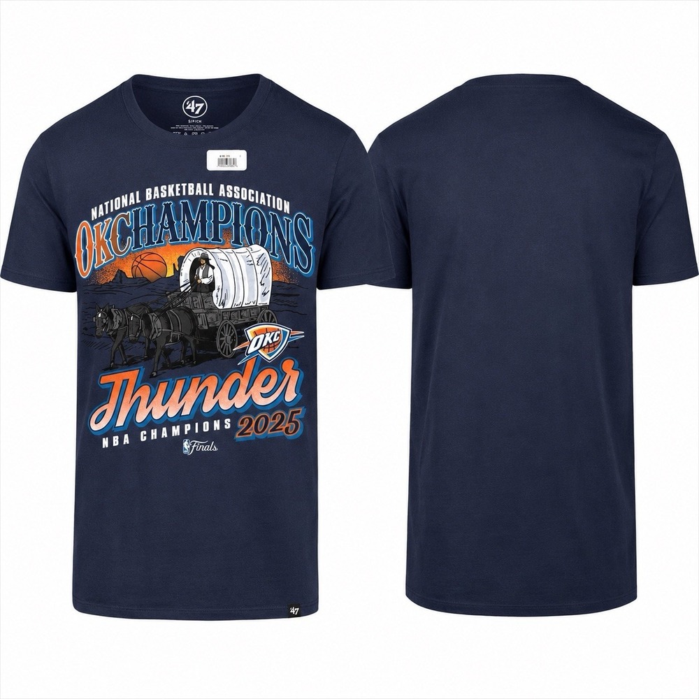 '47 Oklahoma City Thunder 2025 NBA Champions T-Shirt Navy Men's S NEW